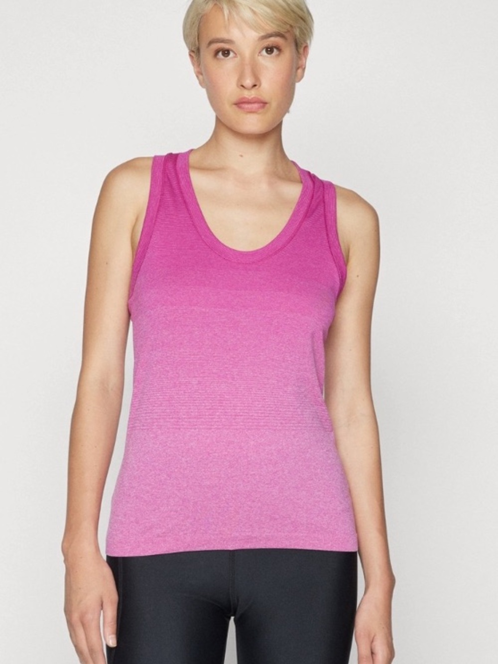 Athleta Momentum Pink Gradient Seamless Tank Top